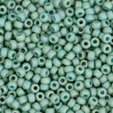 Miyuki rocailles Perlen 11/0 - Opaque glazed frosted rainbow celadon green 11-4701